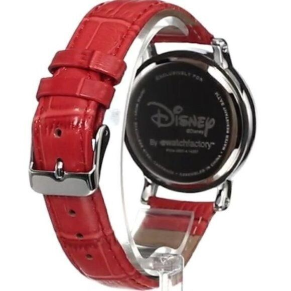 Women's Disney Minnie Mouse Red Faux Leather Buckle Watch - Picture 5 of 12